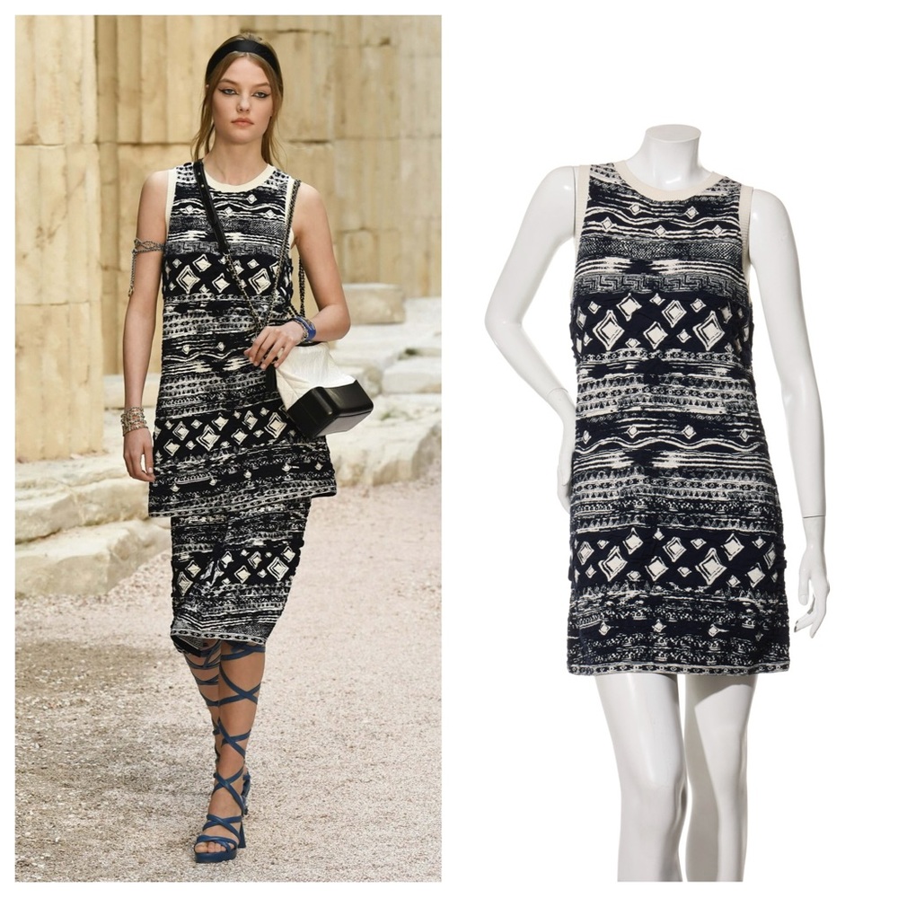 Chanel Greek Odyssey Cruise 2018 Runway Knit Dress (FR 36 / US 4)